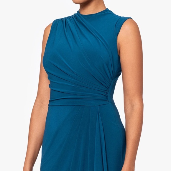 Betsy & Adam Women's “Patricia” Long Jersey Knit Ruffle Sleeveless Dress Size 14 - Picture 7 of 17